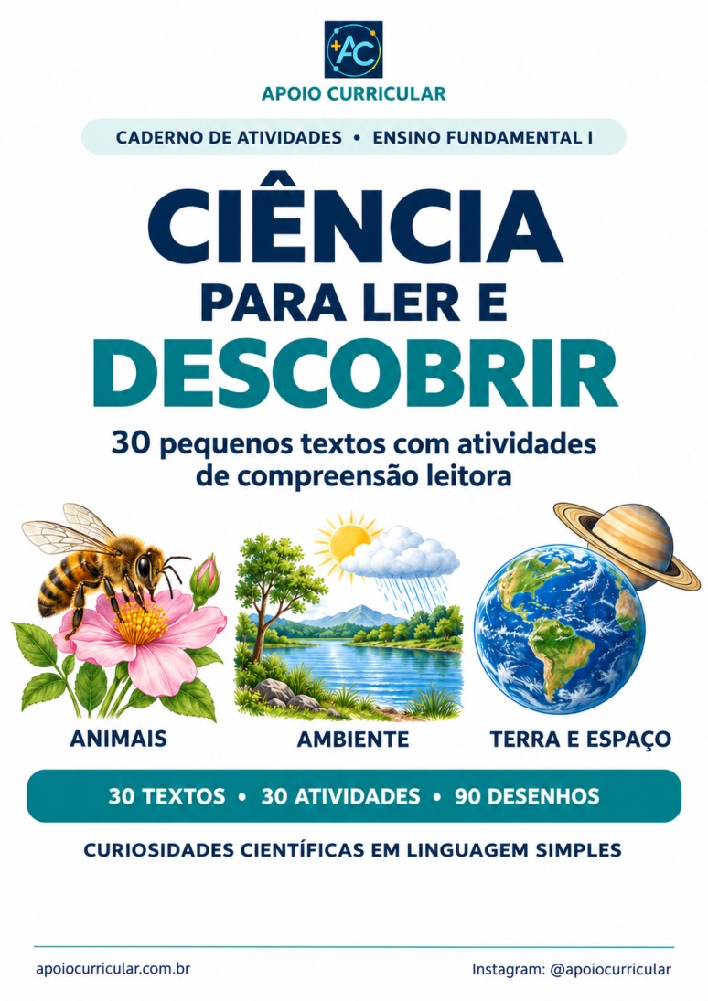 Capa do e-book Ciência para Ler, com abelha, paisagem, Terra e Saturno